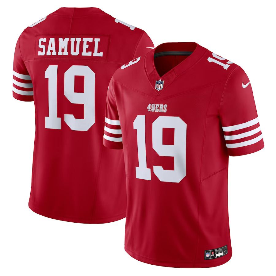 Men San Francisco 49ers 19 Deebo Samuel Nike Scarlet Vapor F.U.S.E. Limited NFL Jerseys